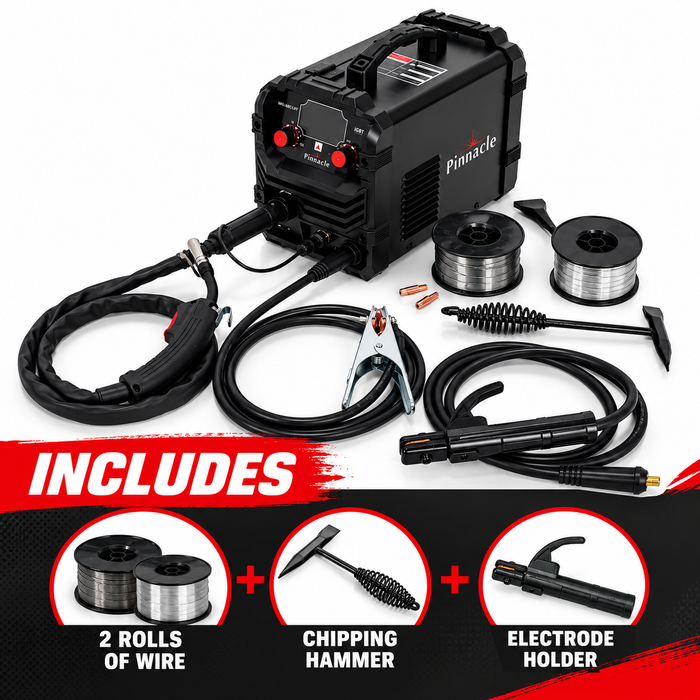 Pinnacle MIGARC 145 Gasless MIG Welder + Wire Combo Kit – 120A