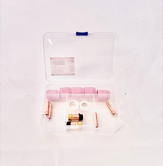 Stubby Gas Lens TIG Kit 1.6mm – Compact Collet Body, Improved Gas Coverage | Fits WP-17, WP-18, WP-26 Torches