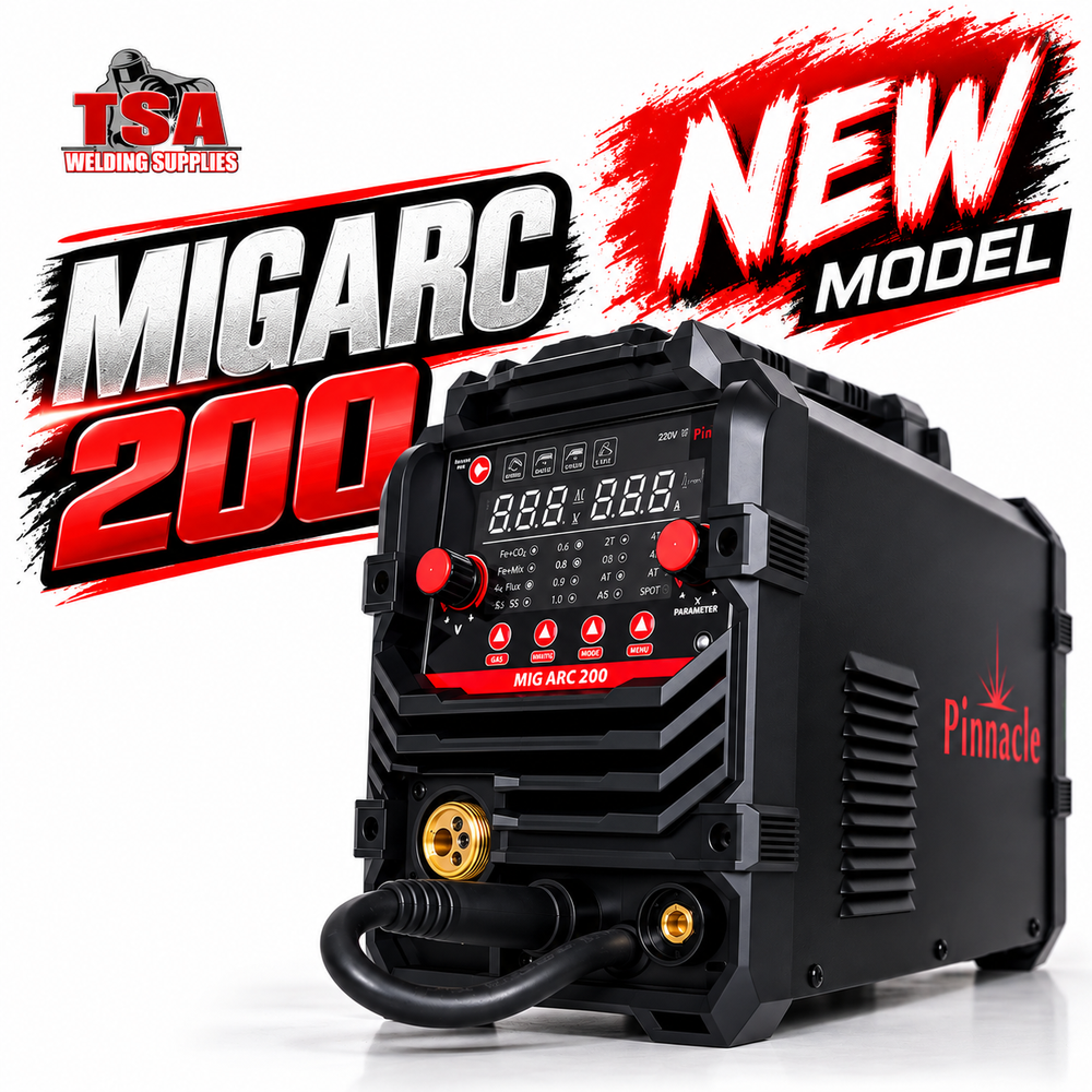 Pinnacle MIGARC 200 LCD Digital MIG Welder 200A – Gas & Gasless MIG, MMA & Lift TIG