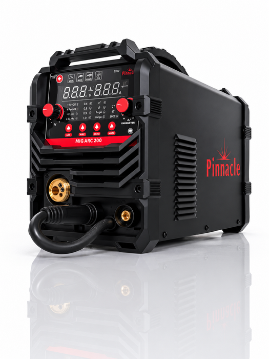Pinnacle MIGARC 200 LCD Digital MIG Welder 200A – Gas & Gasless MIG, MMA & Lift TIG