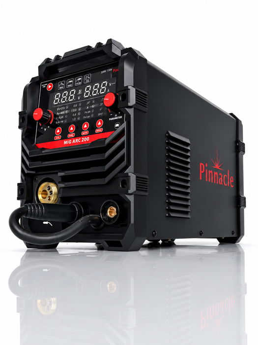 Pinnacle MIGARC 200 LCD Digital MIG Welder 200A – Gas & Gasless MIG, MMA & Lift TIG