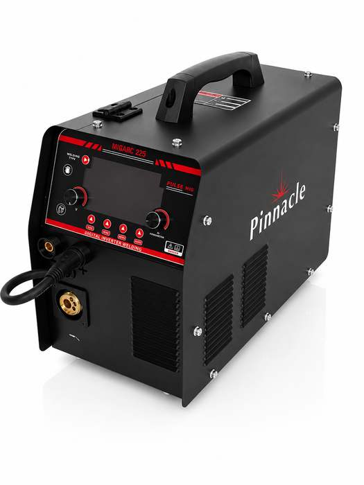 Pinnacle MIGARC 225 Pulse MIG Welder 200A 220V | Aluminium Pulse MIG, MIG, Gasless, MMA & Lift TIG Inverter Welder with Teflon Liner