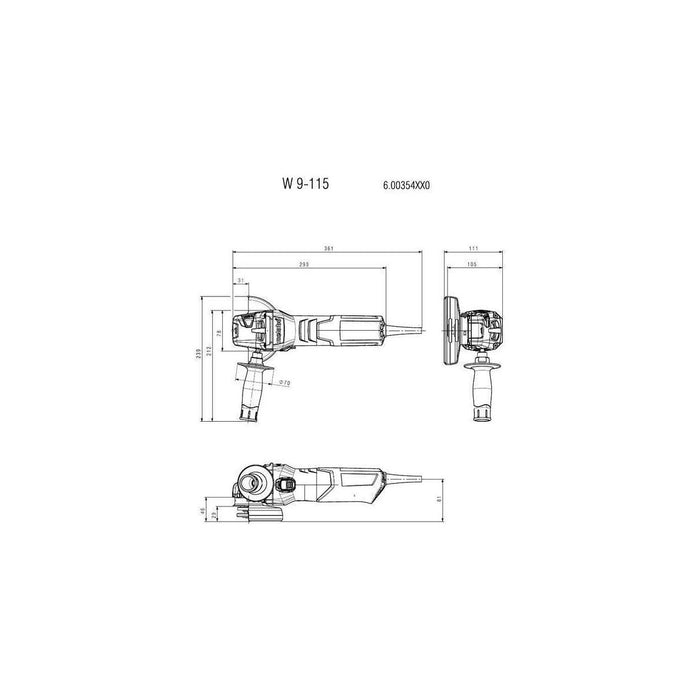 Metabo W 9-115 (600354010) Angle Grinder - TSA Welding Supplies