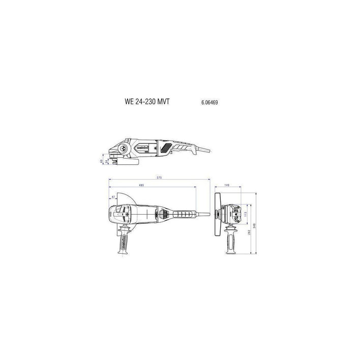 Metabo WE 24-230 MVT (606469260) Angle Grinder - TSA Welding Supplies