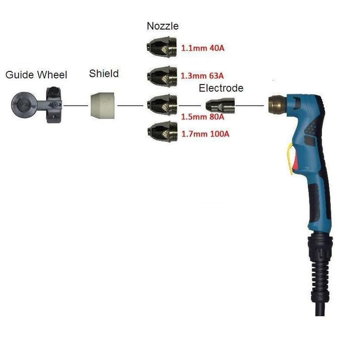 P80 Plasma Torch Consumables Pack - TSA Welding Supplies