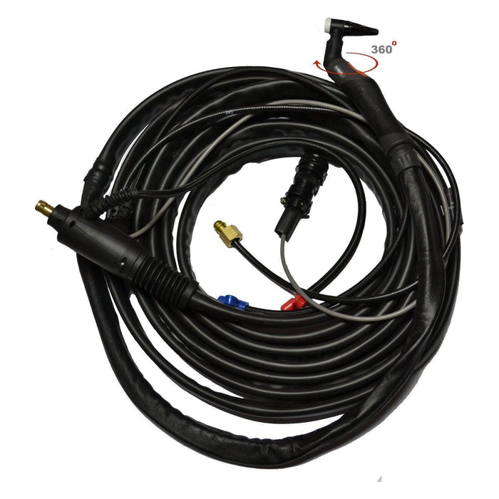 Parker Suregrip™ SGT250 HF Water-Cooled TIG Torch - 360° Head (8M) - TSA Welding Supplies