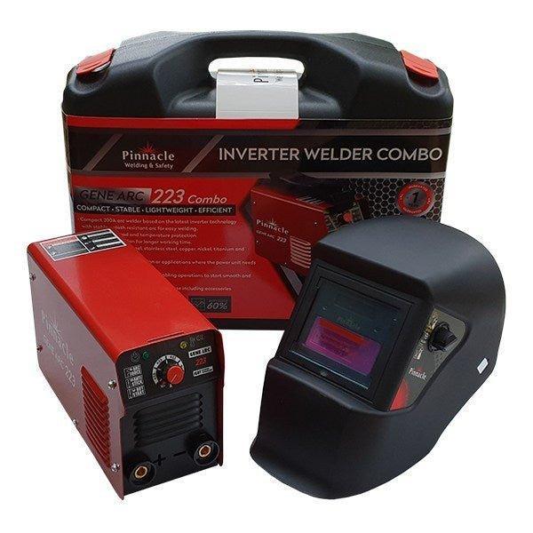 Pinnacle Gene Arc 223 Welding Machine – 200 Amp Welder, Auto Welding Helmet & Carry Case - TSA Welding Supplies